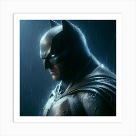 Batman In The Rain Art Print
