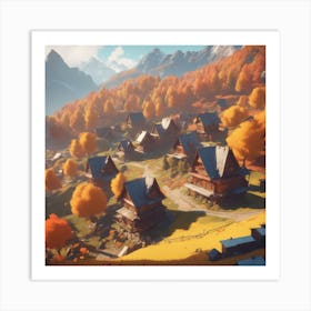 Autumn Village 54 Art Print