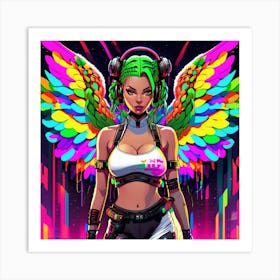 Girl With Wings Art Print