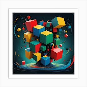 Abstract Cubes 3 Art Print