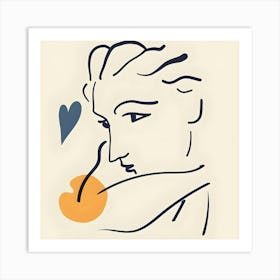 Woman With An Orange Art Print