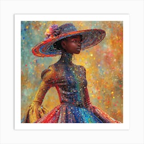 Girl In A Rainbow Dress Art Print