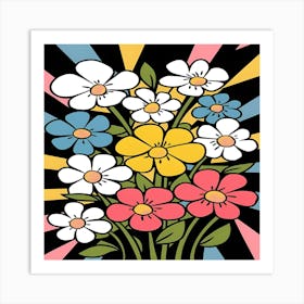 Pop Flowers Art Print