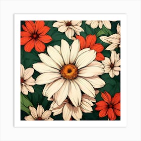 Daisy Background Art Print