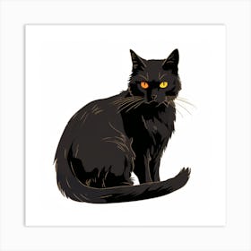 Black Cat With Yellow Eyes 1 Art Print