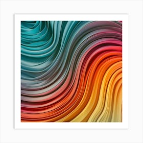 Abstract Colorful Paper Wavy Background Art Print