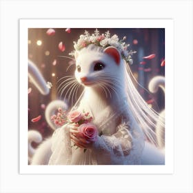 Mouse In A Wedding Dress Art Print