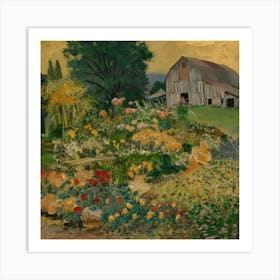 Gustav Klimt Style Farm Garden 37 Art Print