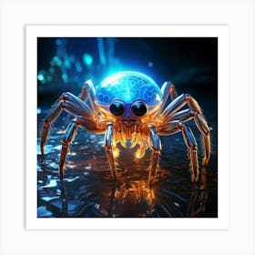 Firefly Whimsical Anthropomorphic Water Spider With A Charming Glow 73392 (2) Art Print