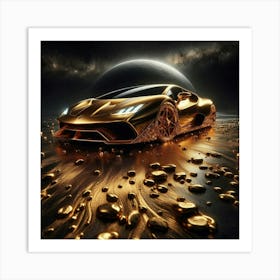 Golden Lamborghini 29 Art Print