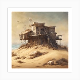 House In The Sand Art Print