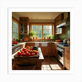 Default 3 A Modern Kitchen With Sleek Countertopsa Rustic Kitc 2 Art Print