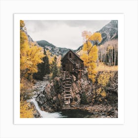 Autumn Waterwheel Creek Art Print