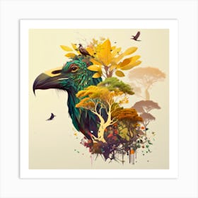 bird flower Art Print