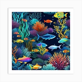 Coral Reef Background Art Print