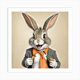 Rabbit In A Suit 55 Art Print