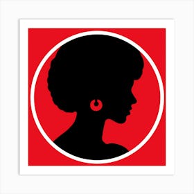 Silhouette Of Woman With Earrings Art Print