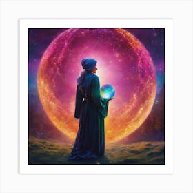 Psychic With A Crystal Ball - Mystic World Art Print