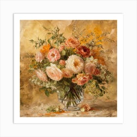 Vibrant Blossoms: Post-Impressionist Encaustic Still Life 2 Art Print