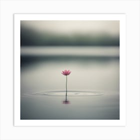 Lotus Flower In Water Art Print