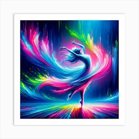 "Vibrant Euphoria: Dance in Colorful Abstraction"  Dive into the 'Vibrant Euphoria: Dance in Colorful Abstraction', a visually striking artwork where the fluidity of dance meets the boldness of abstract color. This piece depicts a dancer enveloped in a whirlwind of vibrant hues that radiate with the energy of her movement. The image is a celebration of motion and color, perfect for spaces that embrace contemporary art, vivacity, and creative expression. The intense spectrum of colors captures the viewer's imagination, making it a compelling choice for those seeking to infuse their environment with the dynamic spirit of performance and modern artistic flair. Art Print