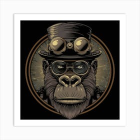 Steampunk Gorilla 14 Art Print