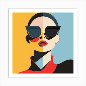 Portrait Of A Woman With Sunglasses Art Print