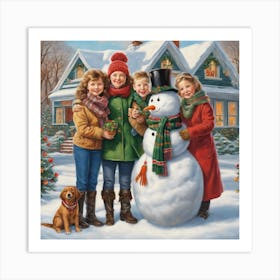 Snowman Family Art Print