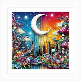 Psychedelic City 7 Art Print