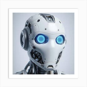 Robot With Blue Eyes 3 Art Print