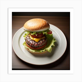 Hamburger On A Plate 62 Art Print