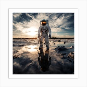 Astronut Reflecting The Future On The Helmet Art Print