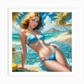 Beach Girl 3 Art Print