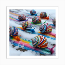 Snails In The Snow Art Print