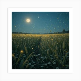 Fireflies In A Field 2 Art Print