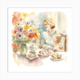 Mothers Day Watercolor Wall Art (6) Art Print