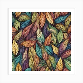 Colorful Leaves Art Print