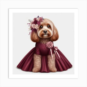 Dog In A Dress Art Print