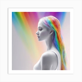 Rainbow Haired Girl Art Print