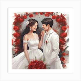 Korean Wedding Art Print