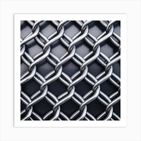 Close Up Of A Chain Link Fence Art Print