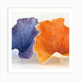 Two Bowls With Leaves Art Print