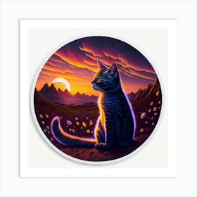 Cat Colored Sky (68) Art Print