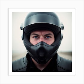 Man Wearing A Helmet Art Print