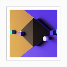 Abstract Geometric Cubes Art Print