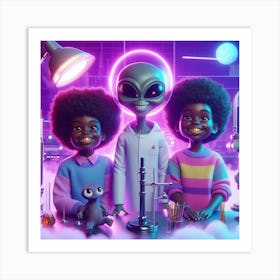 Aliens In The Lab Art Print