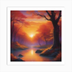 Sunset In The Forest 7 Art Print