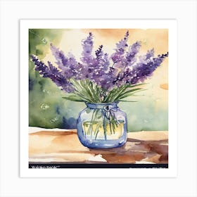 Watercolor Of Lavender Art Print