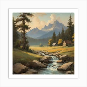 Mountain Stream art print 3 Art Print