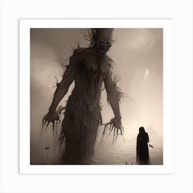 Monster In The Water Art Print